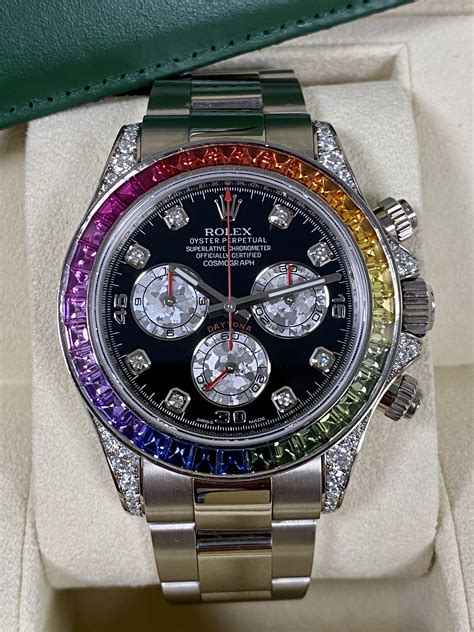 rainbow daytona rolex for sale|daytona rolex rainbow price.